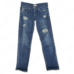Moussy Vintage iSKO Comfort Ace Skinny Ripped Blue Jeans 28 Style 010AAC12-2650